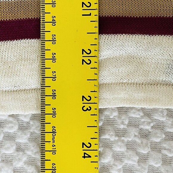 Zara Womens 70s Retro Style Striped Cardigan M Viscose Linen Knit Open Front - Picture 10 of 11